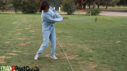 Tj trys her hand at Golf in Tocumwal