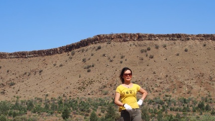 Tj standing in front of The Great Wall of China - Flinders Range SA