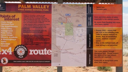 we reach the Palm Valley camp site