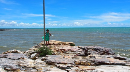East Point Darwin Rocksitters Point and flag